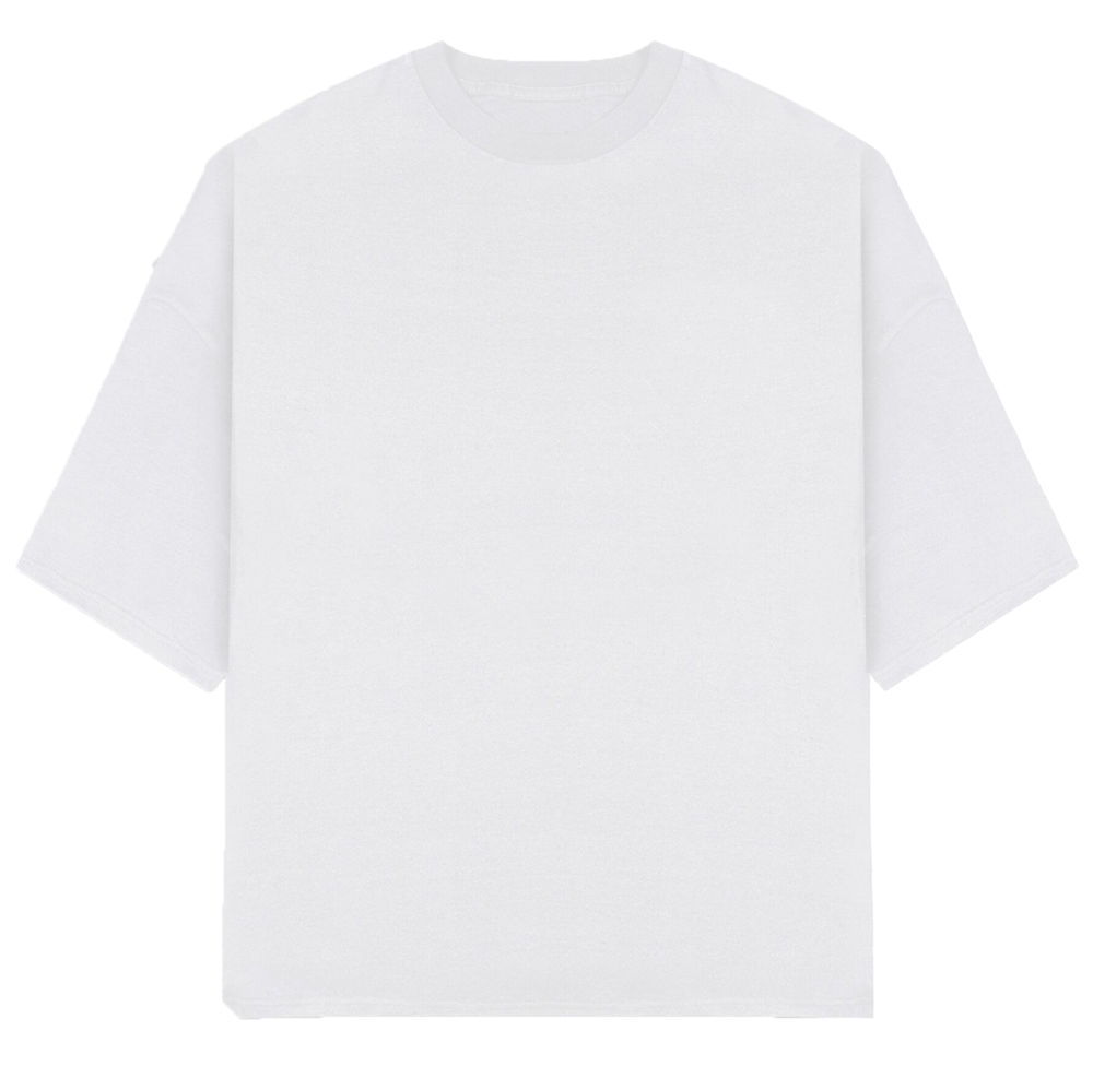 Oversize White Plain T-Shirt 300GSM