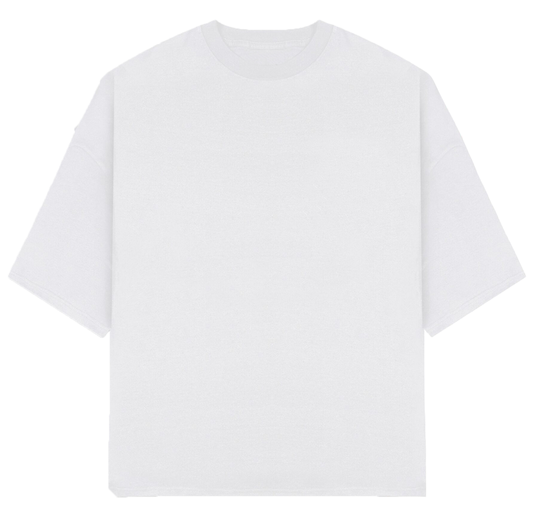 Oversize White Plain T-Shirt 300GSM